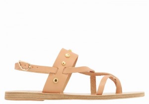 Beige Ancient Greek Sandals Alethea Bee Women Back-Strap Sandals | ARJ4249WW