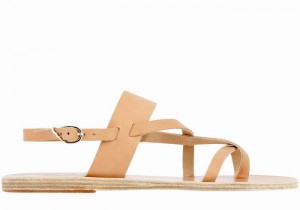 Beige Ancient Greek Sandals Alethea Leather Women Back-Strap Sandals | AZF8249YH