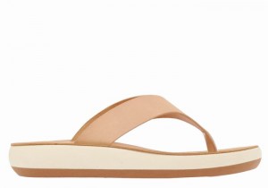 Beige Ancient Greek Sandals Charys Comfort Women Flip Flops | PGR82UK