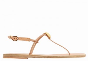 Beige Ancient Greek Sandals Dimitra Flip Flop Women Back-Strap Sandals | CRY9986SL