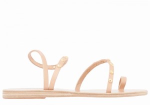 Beige Ancient Greek Sandals Eleftheria Bee Women Toe-Post Sandals | CIS8376WE