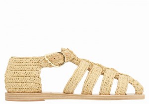 Beige Ancient Greek Sandals Homeria Women Fisherman Sandals | YWD884ZA