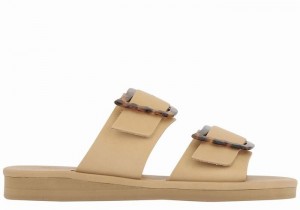 Beige Ancient Greek Sandals Iaso Women Slide Sandals | CSJ896LL