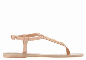 Beige Ancient Greek Sandals Lito Bee Women Back-Strap Sandals | WUF398CG