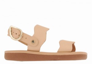 Beige Ancient Greek Sandals Little Calamos Soft Kids' Casual Sandals | WKG6627MG