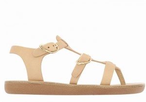 Beige Ancient Greek Sandals Little Grace Kelly Soft Kids' Flat Sandals | OLX9996FZ