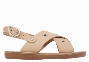 Beige Ancient Greek Sandals Little Maria Eyelets Soft Kids' Casual Sandals | RTE7759GT