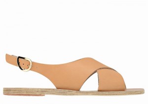 Beige Ancient Greek Sandals Maria Leather Women Casual Sandals | NPQ8715VB