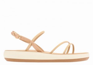 Beige Ancient Greek Sandals Polis Women Back-Strap Sandals | ZLS3787PP