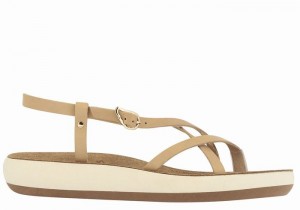 Beige Ancient Greek Sandals Semele Comfort Women Back-Strap Sandals | LUO5485QM