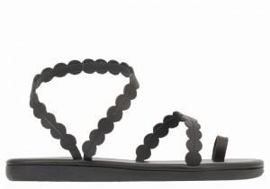 Black Ancient Greek Sandals Aura Women Toe-Post Sandals | ZLK8091QC