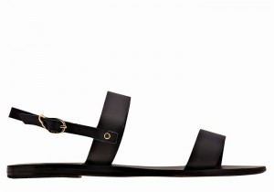 Black Ancient Greek Sandals Clio Women Back-Strap Sandals | HNX35OI