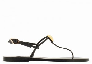 Black Ancient Greek Sandals Dimitra Flip Flop Women Back-Strap Sandals | SEF9716RC