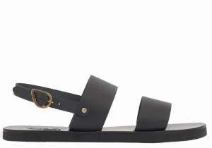 Black Ancient Greek Sandals Dinatos Men Casual Sandals | OXJ1472VE