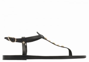 Black Ancient Greek Sandals Lito Bee Women Back-Strap Sandals | KDA3335XK