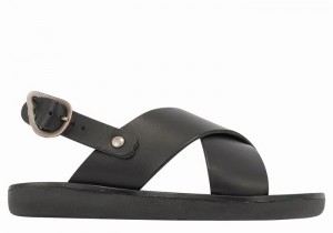 Black Ancient Greek Sandals Little Maria Soft Kids' Casual Sandals | AMC5796VM