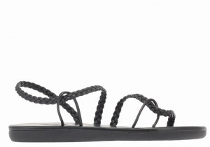 Black Ancient Greek Sandals Maya Women Braided Sandals | CAV273UG