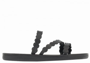 Black Ancient Greek Sandals Oceanis Women Slide Sandals | BYB2925YR