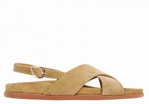 Brown Ancient Greek Sandals Ikesia Women Casual Sandals | TLU5032SC