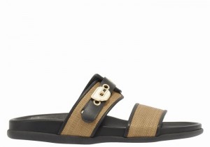 Brown Black Ancient Greek Sandals Latria Women Slide Sandals | SLX5396VQ