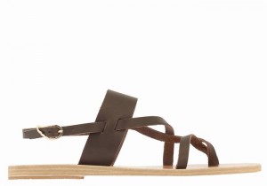 Chocolate Ancient Greek Sandals Alethea Women Back-Strap Sandals | XFF3069QA