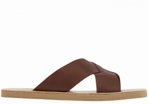 Coffee Ancient Greek Sandals Bios Men Slide Sandals | LLL8751MB