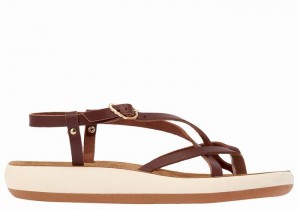 Coffee Ancient Greek Sandals Semele Comfort Women Back-Strap Sandals | JFR1861AI