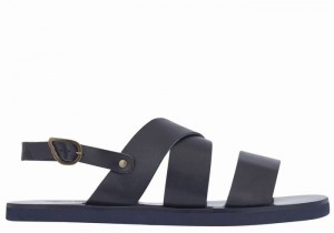 Dark Blue Ancient Greek Sandals Miltos Men Casual Sandals | YFH8948WP