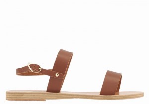 Dark Brown Ancient Greek Sandals Clio Women Back-Strap Sandals | FVD3442QN