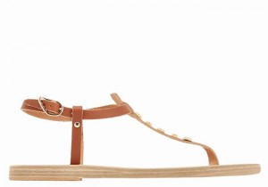 Dark Brown Ancient Greek Sandals Lito Bee Women Back-Strap Sandals | CBE339FO