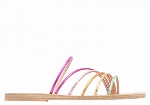 Gold Purple Ancient Greek Sandals Adriani Women Slide Sandals | OLG1819XD