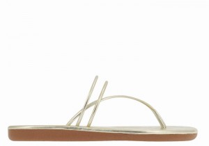 Gold White Ancient Greek Sandals E Women Flip Flops | IHU378PX