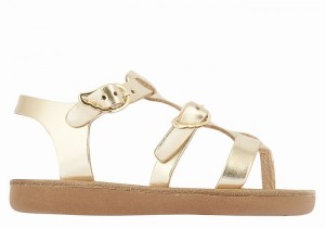 Gold White Ancient Greek Sandals Little Grace Kelly Soft Kids' Flat Sandals | TJK5613QX