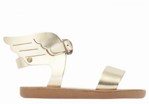 Gold White Ancient Greek Sandals Little Ikaria Soft Kids' Casual Sandals | OVA5999AC