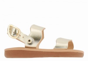 Gold White Ancient Greek Sandals Little Calamos Soft Kids' Casual Sandals | UIC2659AP