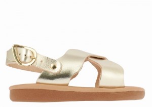 Gold White Ancient Greek Sandals Little Atokos Soft Kids' Casual Sandals | SCK2017YV