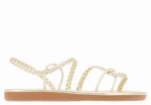 Gold White Ancient Greek Sandals Maya Women Braided Sandals | FJW9759FY