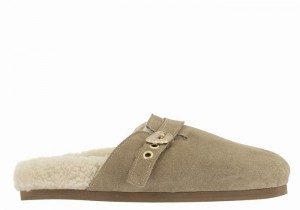 Grey Brown Ancient Greek Sandals Vasilitsa Women Slippers | BOF4746NM