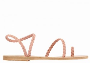 Pink Ancient Greek Sandals Eleftheria Leather Women Braided Sandals | FWS4043JY