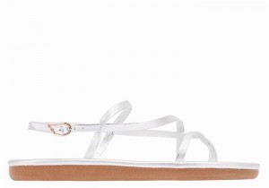 Silver Ancient Greek Sandals Alethea Women Back-Strap Sandals | OMN1029IP