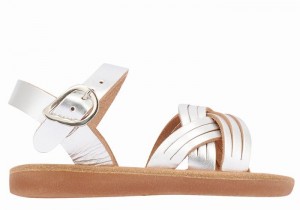 Silver Ancient Greek Sandals Little Electra Soft Kids' Flat Sandals | BPQ3214XH