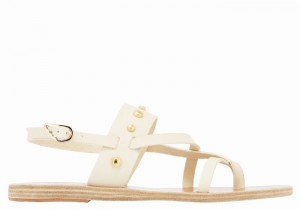 White Ancient Greek Sandals Alethea Bee Women Back-Strap Sandals | QGM9519DQ