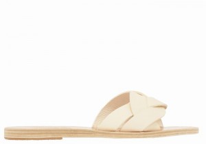 White Ancient Greek Sandals Arachne Women Slide Sandals | JYT5879JP