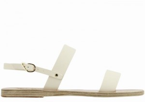 White Ancient Greek Sandals Clio Women Back-Strap Sandals | EPD27100ZP