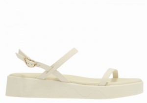 White Ancient Greek Sandals Evriali Leather Women Platform Sandals | VRS2035PB