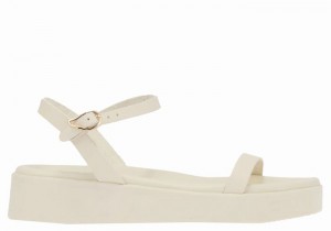 White Ancient Greek Sandals Irida Leather Women Platform Sandals | FUJ3339ZW