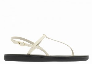 White Ancient Greek Sandals Lito Flip Flop Women Back-Strap Sandals | JTE98UH