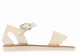 White Ancient Greek Sandals Little Andromeda Soft Kids' Casual Sandals | THU8414SV