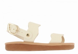 White Ancient Greek Sandals Little Calamos Soft Kids' Casual Sandals | HJC8191YQ