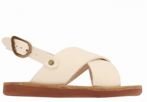 White Ancient Greek Sandals Little Maria Soft Kids' Casual Sandals | FLL5729PW